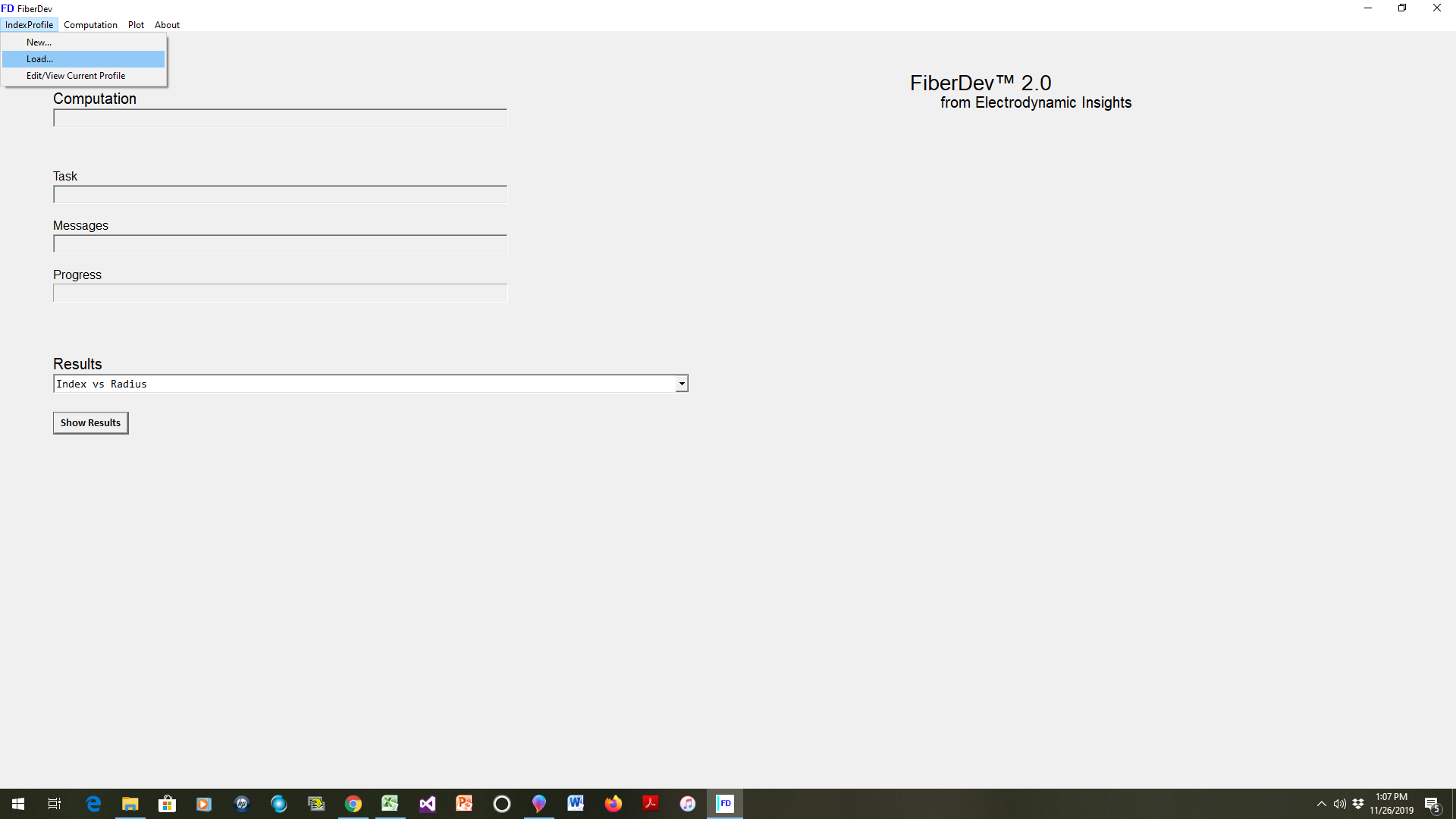 Here, we load the profile from a file we had created earlier