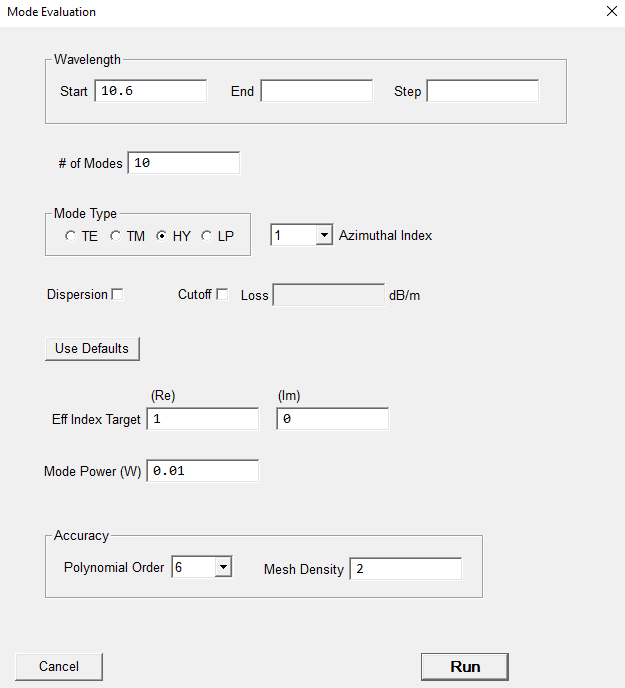 The dialog controlling mode evaluation