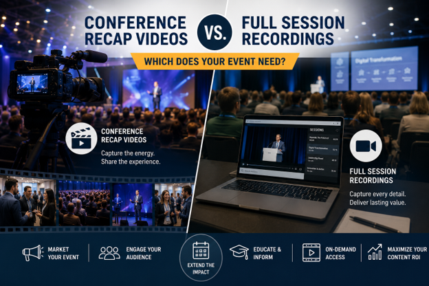 Conference Recap Videos vs. Full Session Recordings: Which Does Your Event Need?