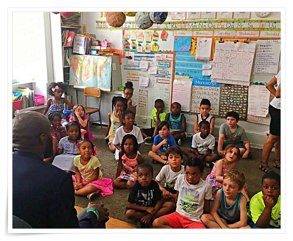 Malcolm Jenkins Visits University City School