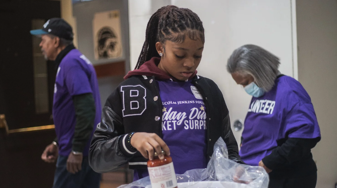 Celebrating the Spirit of Giving: Malcolm Jenkins Foundation's 12th Annual Holiday Dinner Basket Surprise"