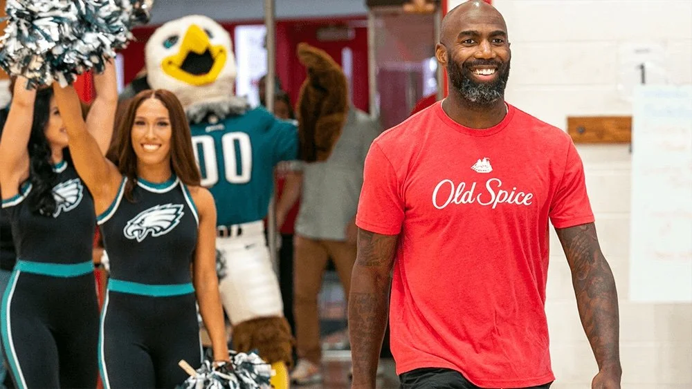 Malcolm Jenkins brings the Old Spice School of Swagger program to Simon Gratz High School