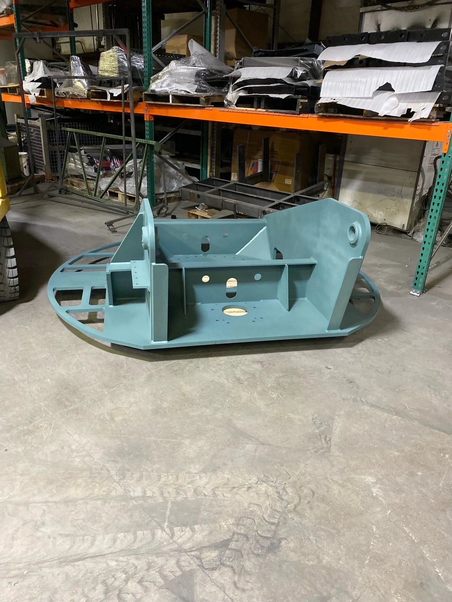 Small turntable for fire truck blasted and cathacoated