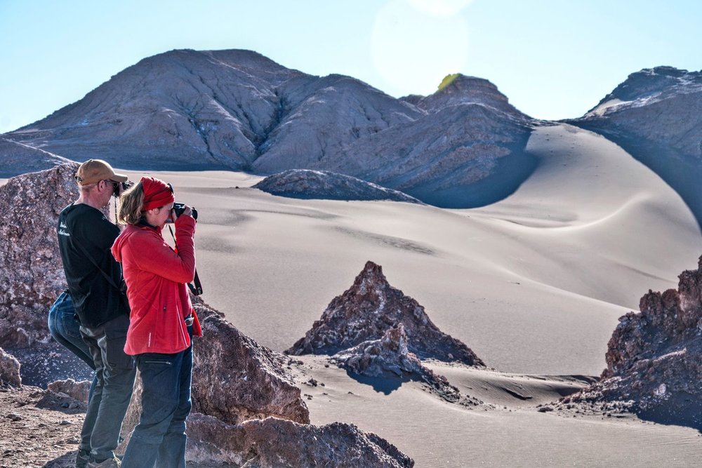 Landscape in the Valle de La Luna, the Moon Valley near San Pedro de Atacama in Chile.