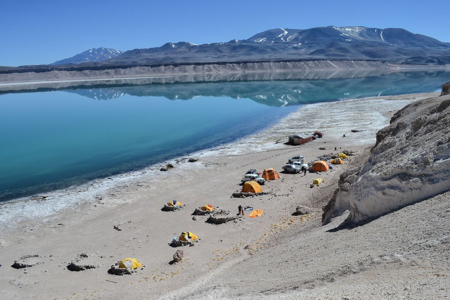 Base Camp at Laguna verde for the ascent to the Ojos del Salado -  Chile Montaña Expedition 2017.