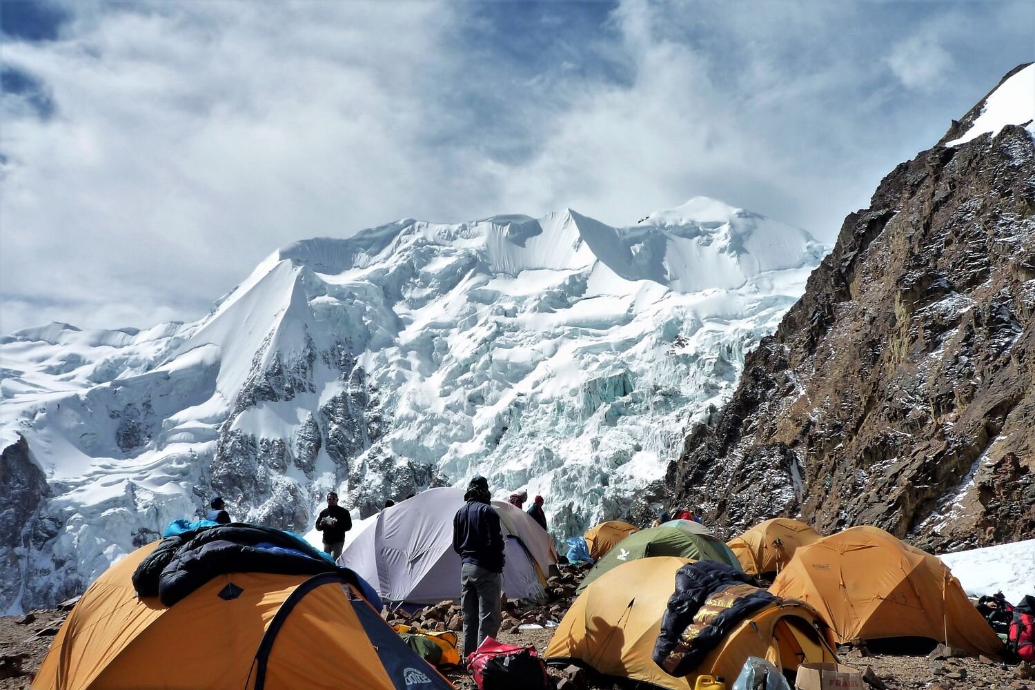  Nido de Condores high camp Nevado Illimani Cordillera Real. Andes range. 