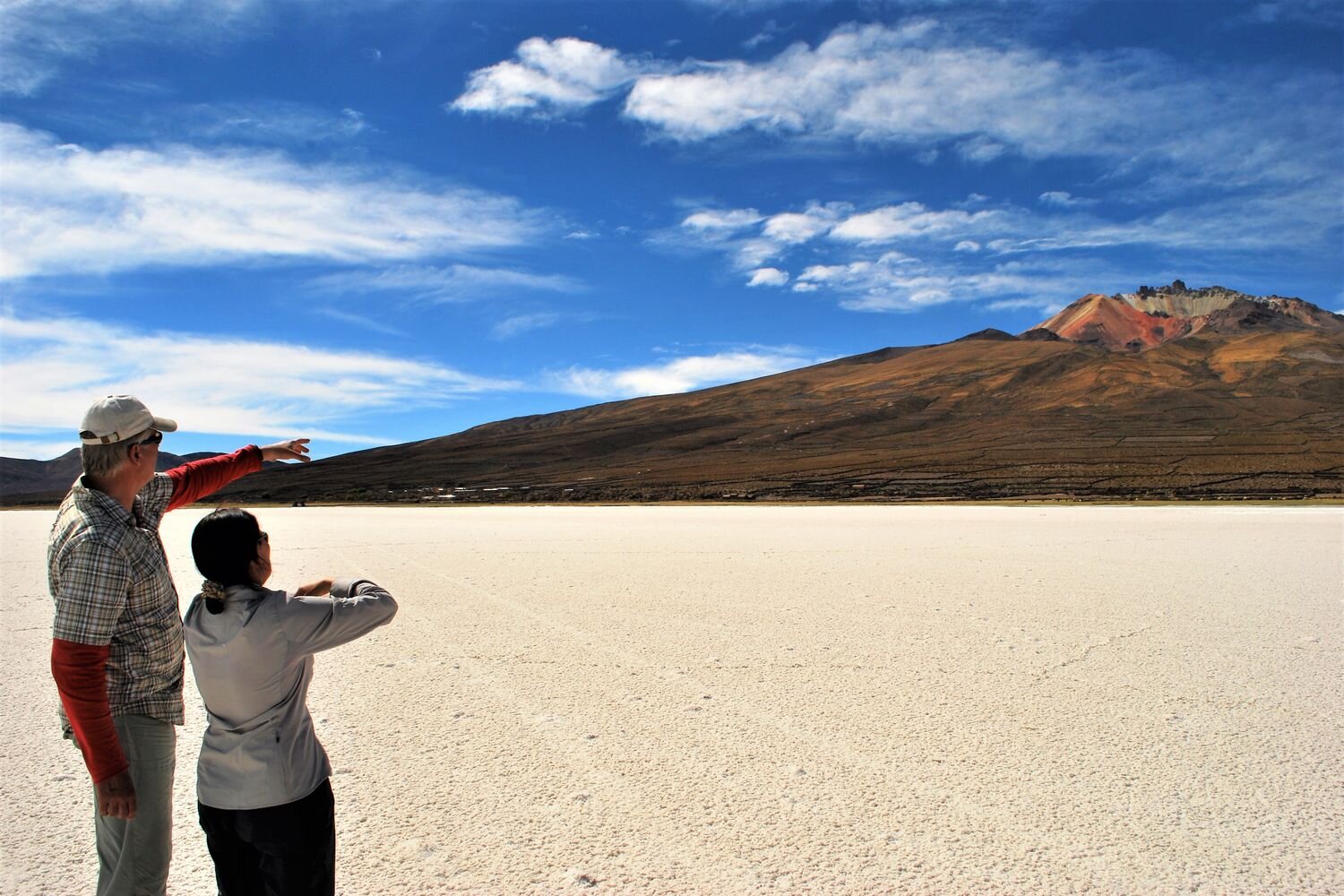  A view of the Tunupa Volcano fro the Uyuni Salt Flat  