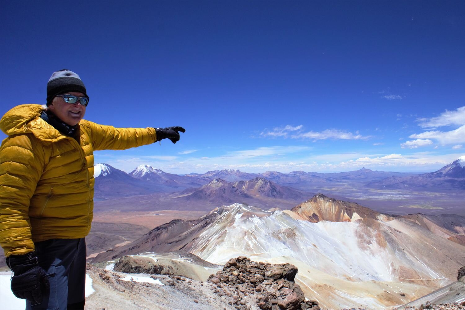  On the summit of Acotango volcano. Sajama National Park. Bolivia   