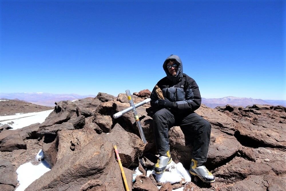  On the summit of Pissis volcano. Argentinean highlands. 