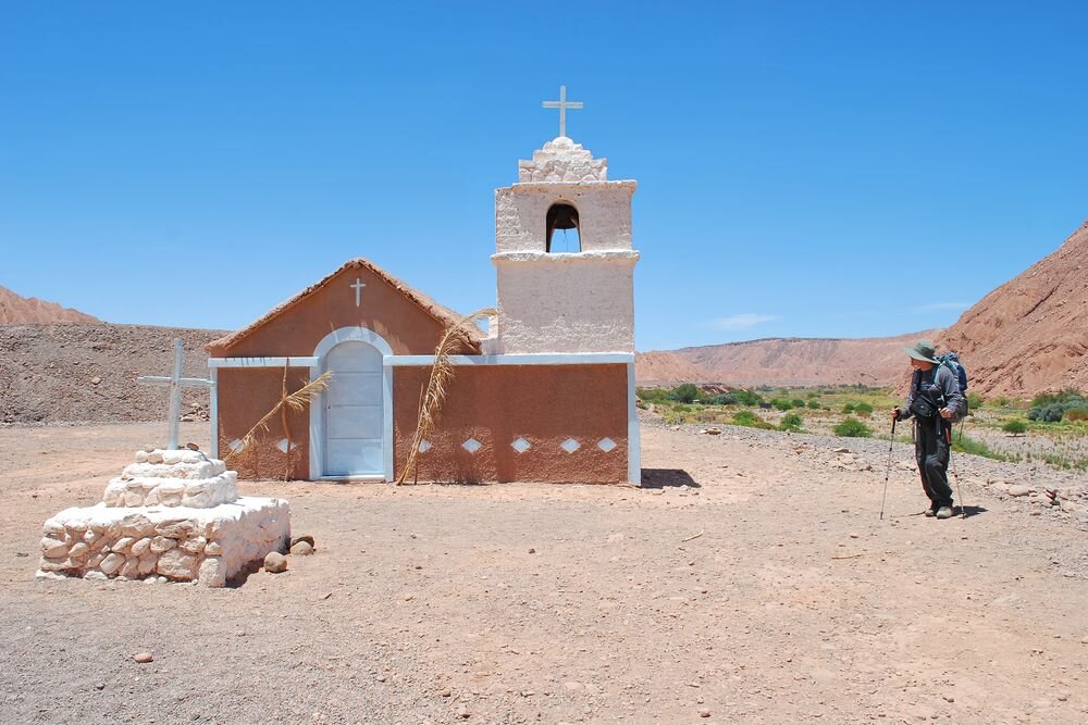  An adobe chapel  in Catarpe. San Pedro de Atacama. Chile. 