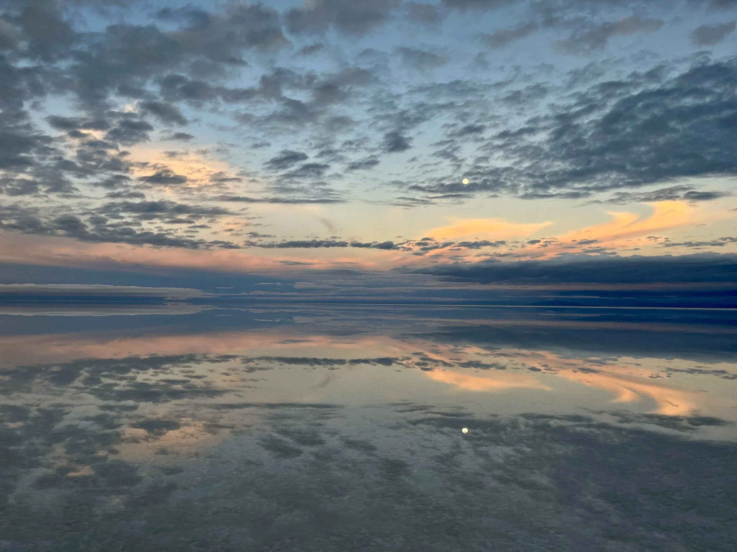Sunset Reflections on the Uyuni Salt Flats