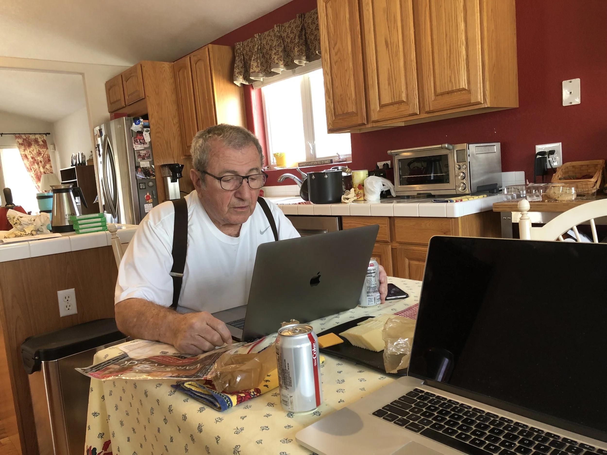 A Working Lunch: My husband and I often worked side by side in all that went into developing this new website.