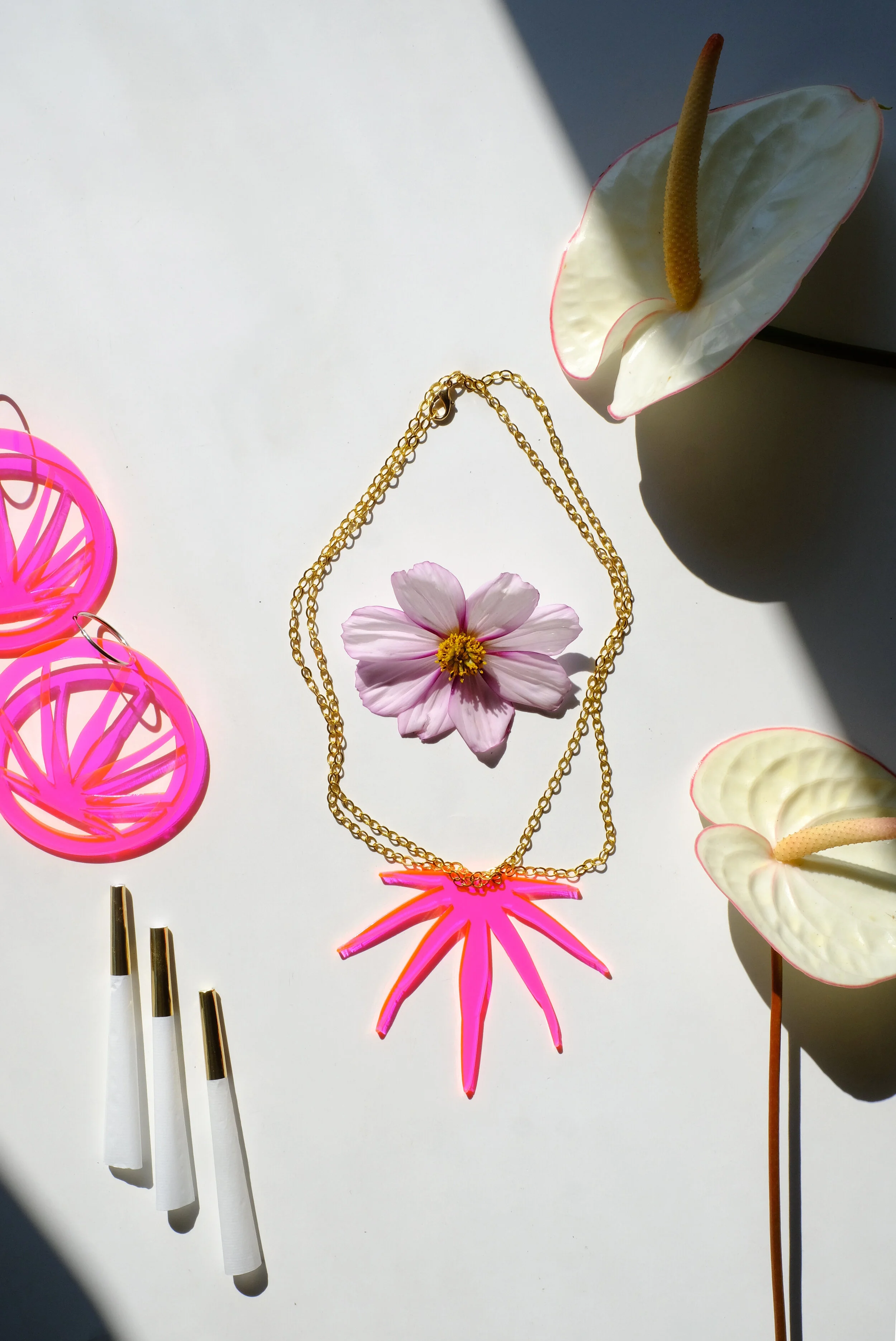 Neon Acrylic Earring - Weed Warrior Sativa - Small