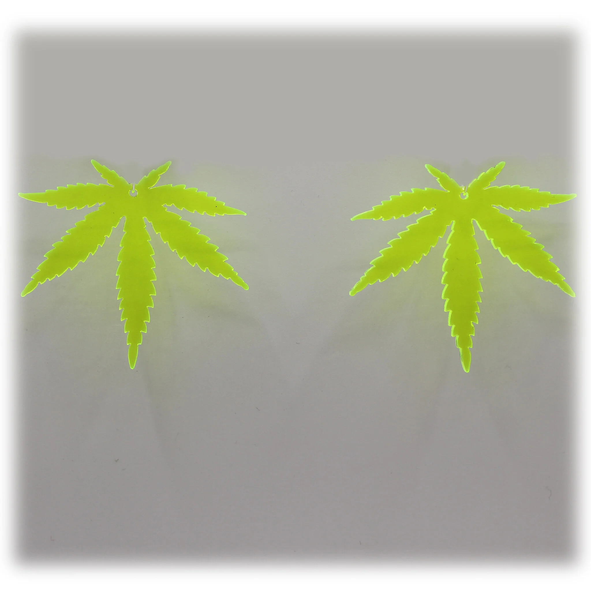 Neon Acrylic Earring - Indica Silhouette - Small - Neon Yellow