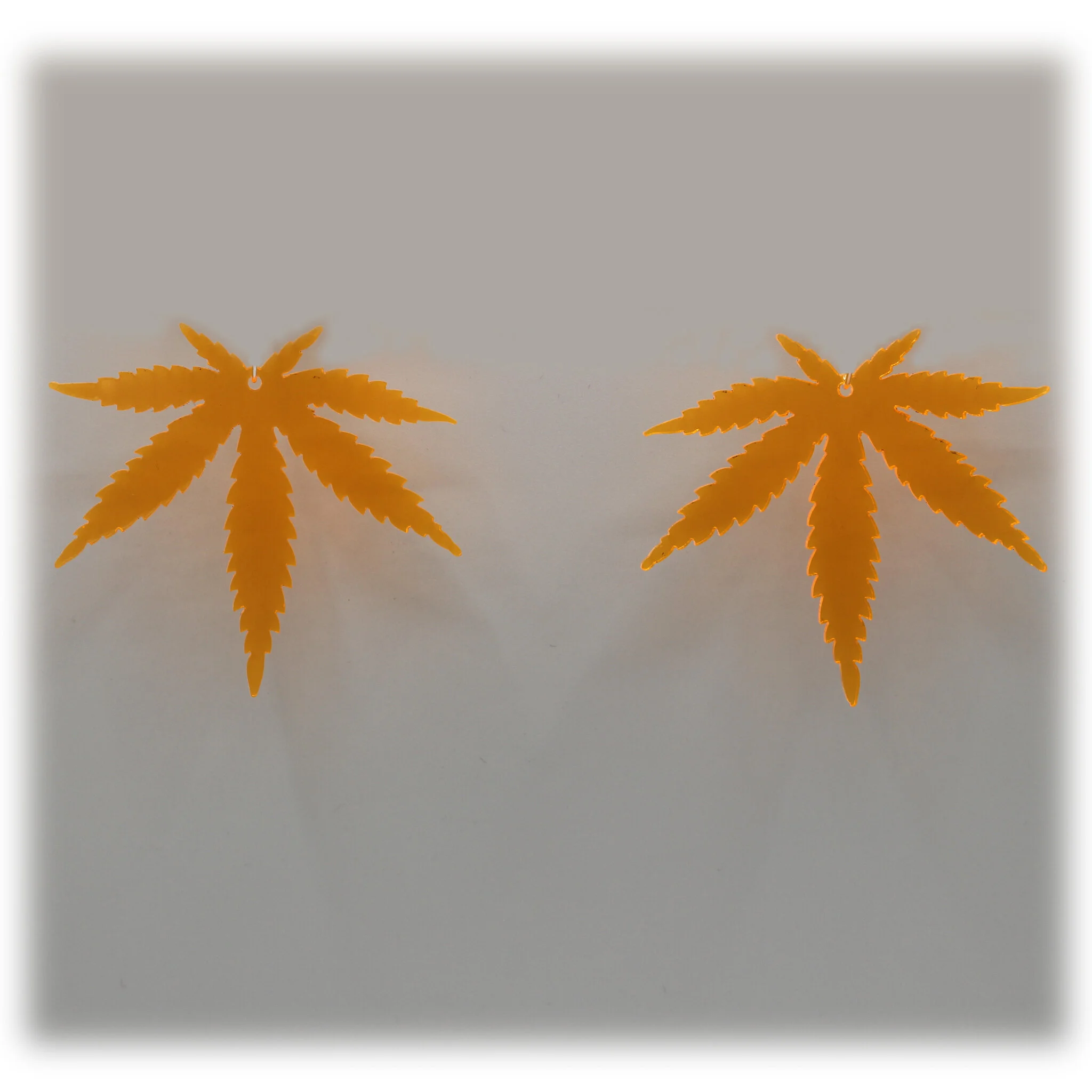 Neon Acrylic Earring - Indica Silhouette - Small - Neon Orange