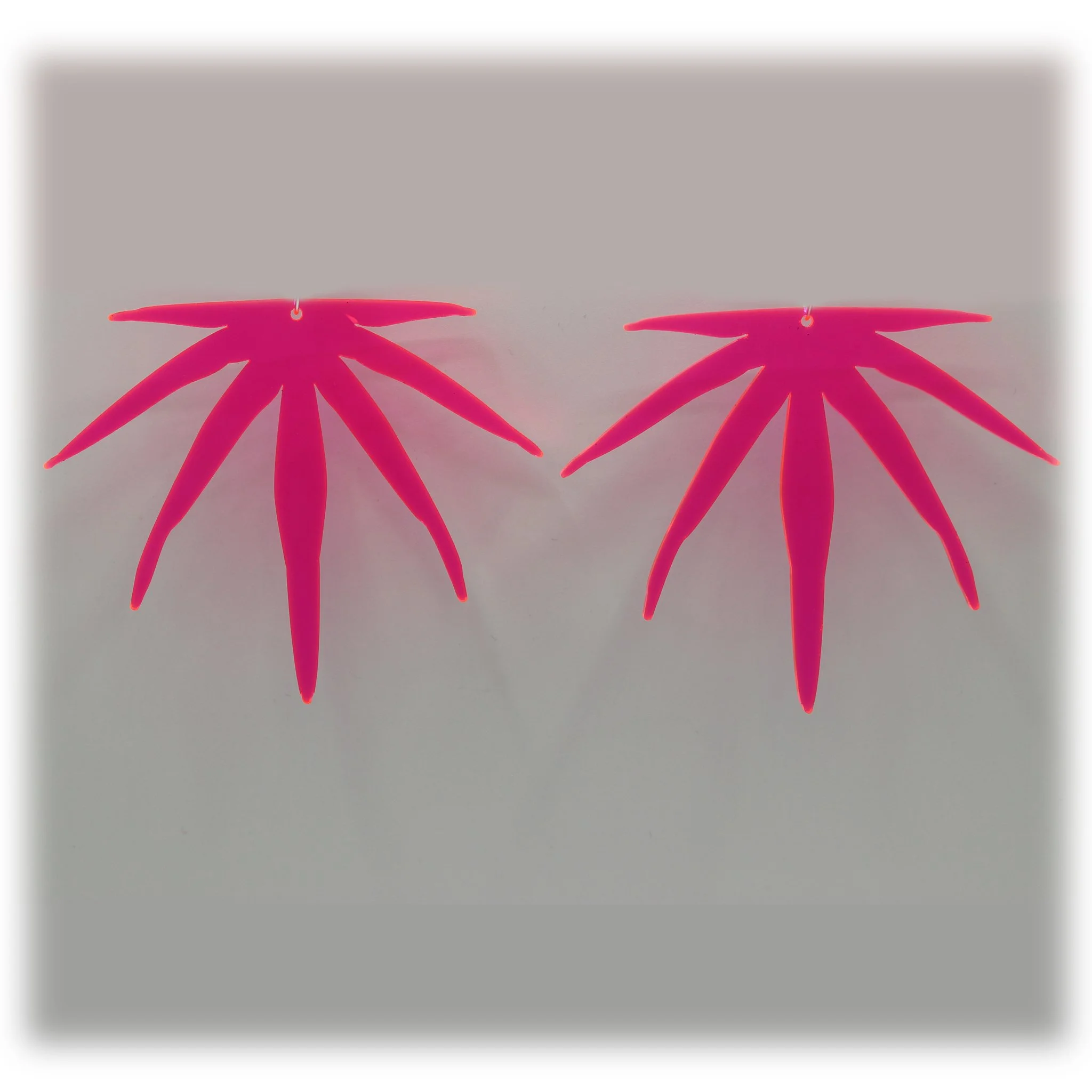 Neon Acrylic Earring - Sativa Silhouette - Large