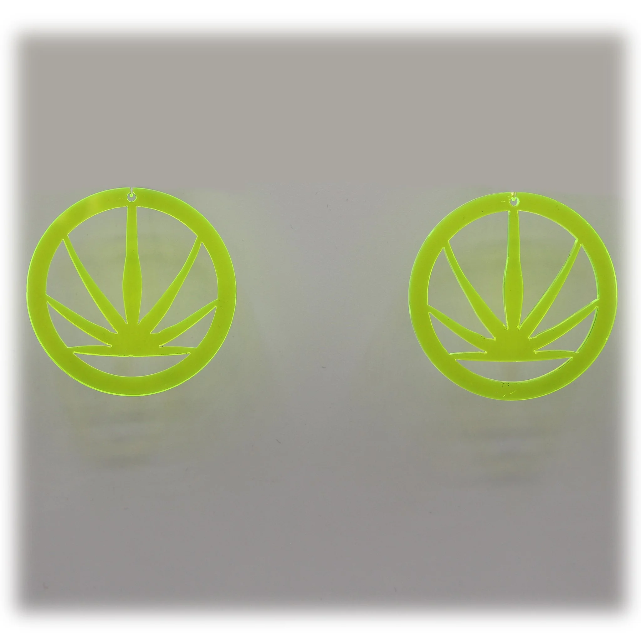 Neon Acrylic Earring - Weed Warrior Sativa - Small