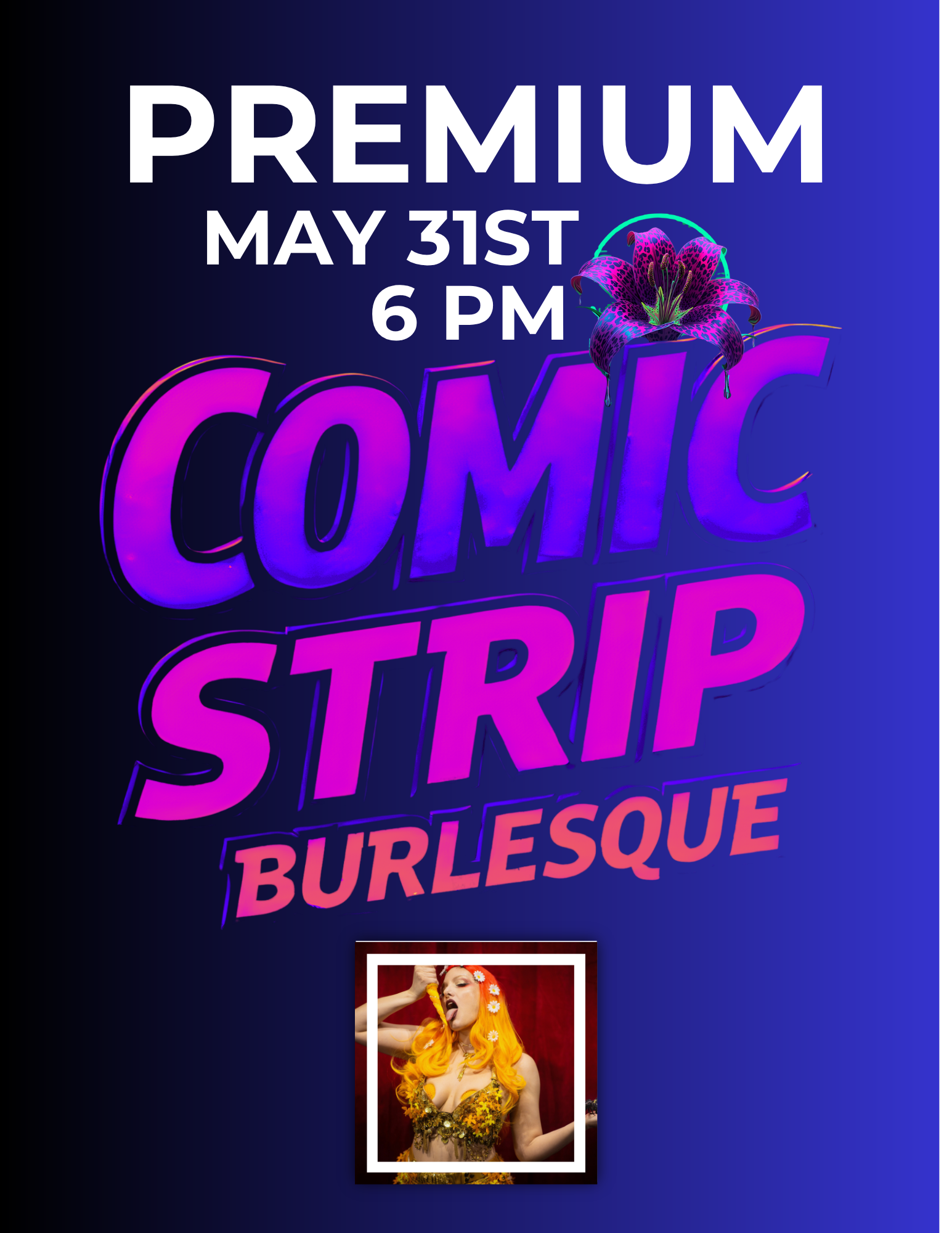 PREMIUM SEAT - MAY 31ST 2026 - 6 PM- COMIC STRIP BURLESQUE SHOWCASE - PLAYGROUND CABARET