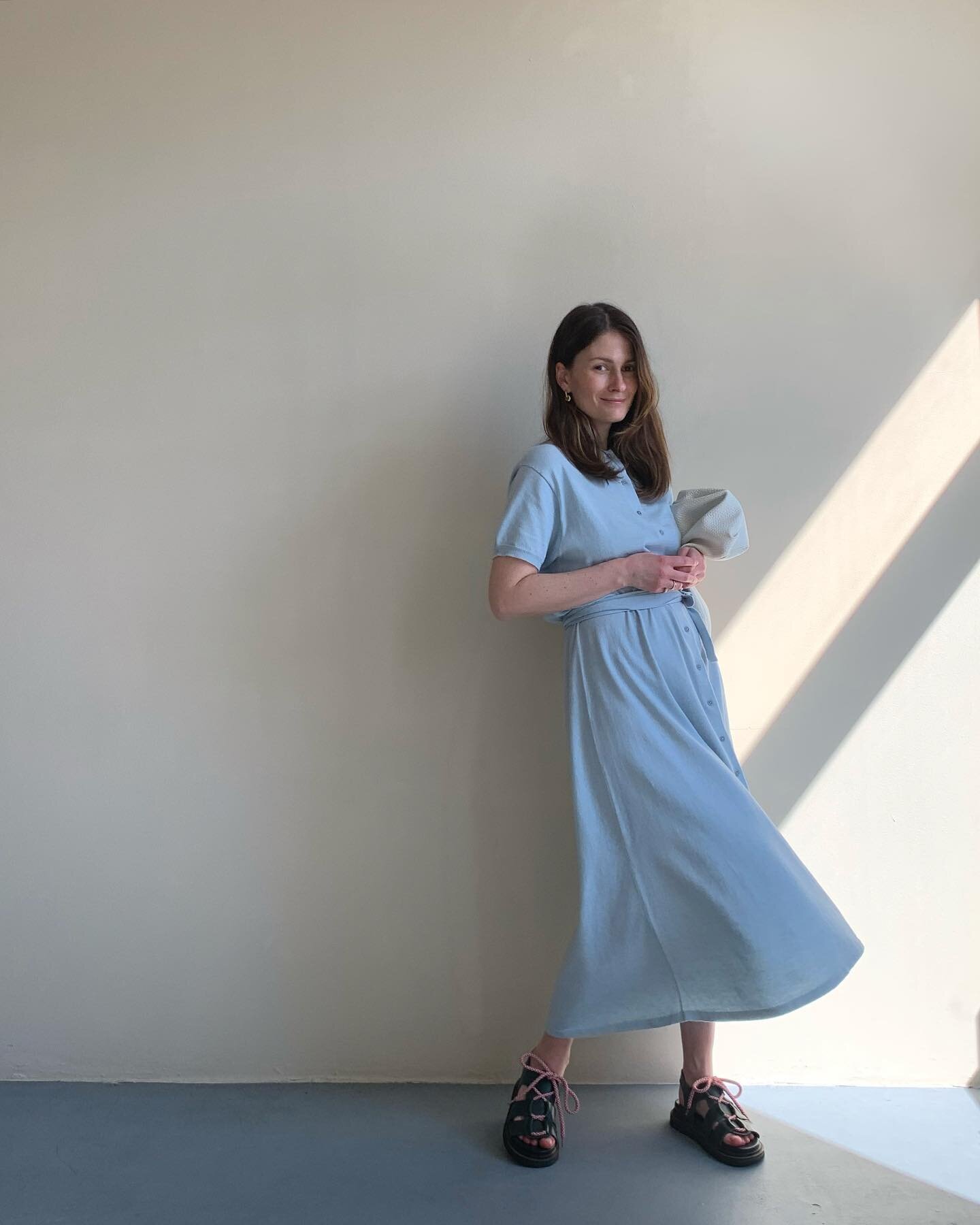 Spring ready in this gorgeous baby blue dress from @addition_sustainableapparel 
What makes it so special not even the color, even though it&rsquo;s so beautiful, but the sustainable blend of organic cotton and alpaca wool fabric - the softest I&rsqu