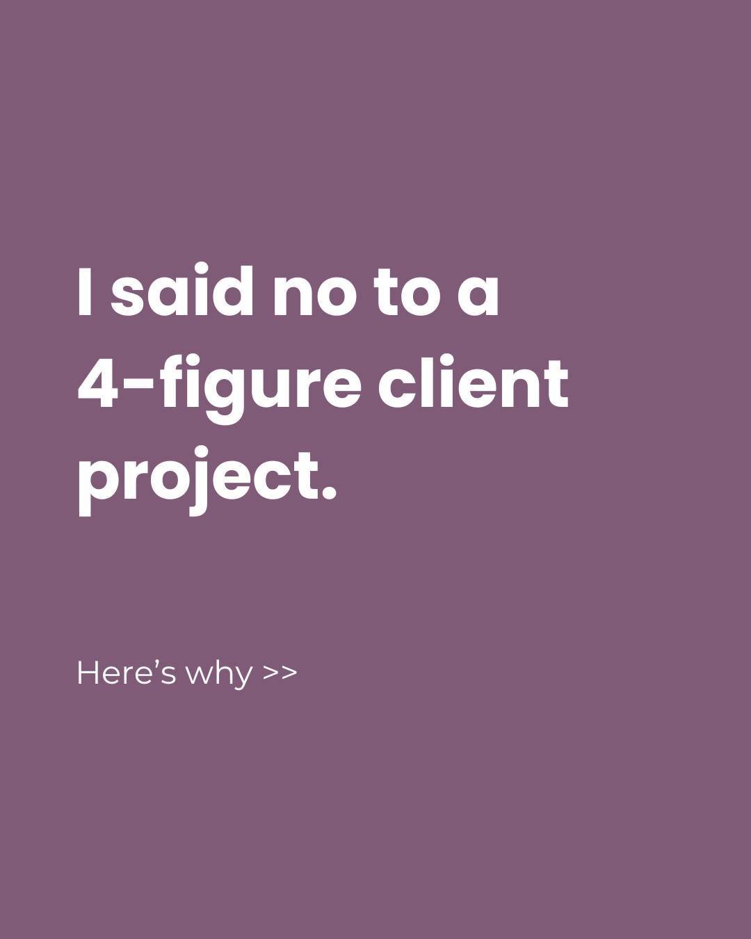 I literally started my business so I could decide who I get to work with. 

The stress of a client that isn't aligned usually isn't worth it. Swipe through to learn how I made my decision to say "no" ➡️➡️➡️

You also might have noticed the 