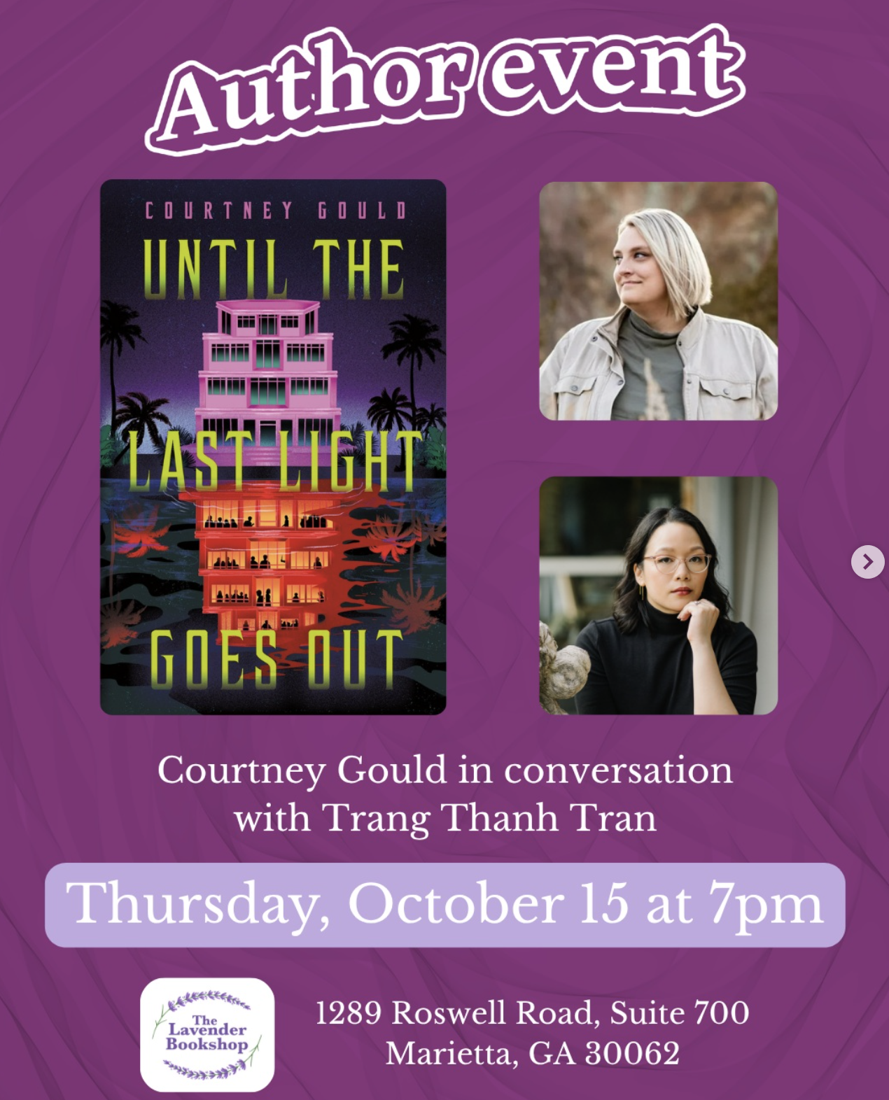 UNTIL THE LAST LIGHT GOES OUT at Lavender Bookshop