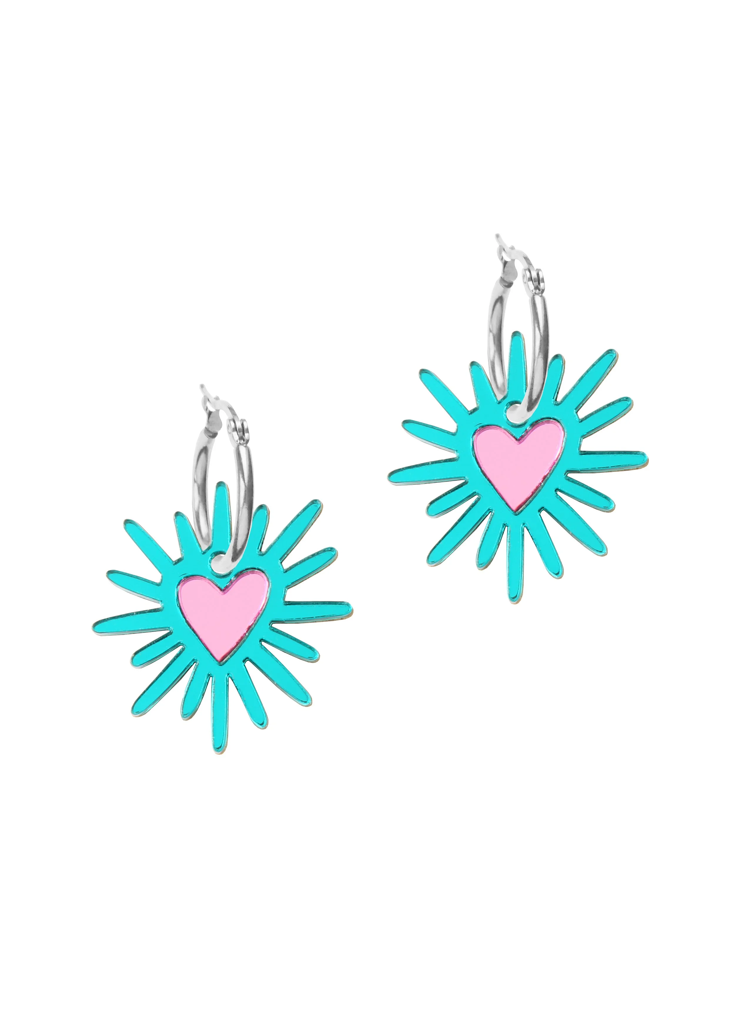 Kam Creates - Shining Heart Hoops - Teal + Pink Mirror.jpg
