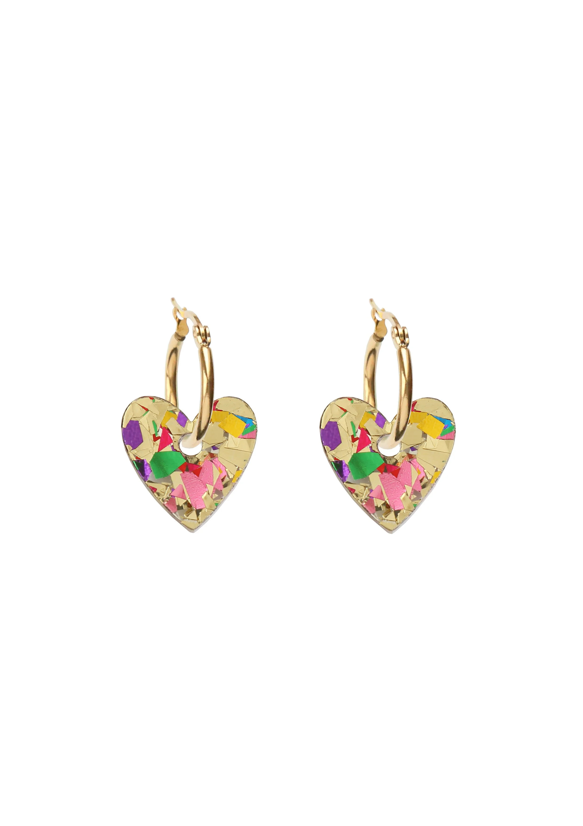 Kam Creates Confetti Heart Hoops - Small - Gold.jpg