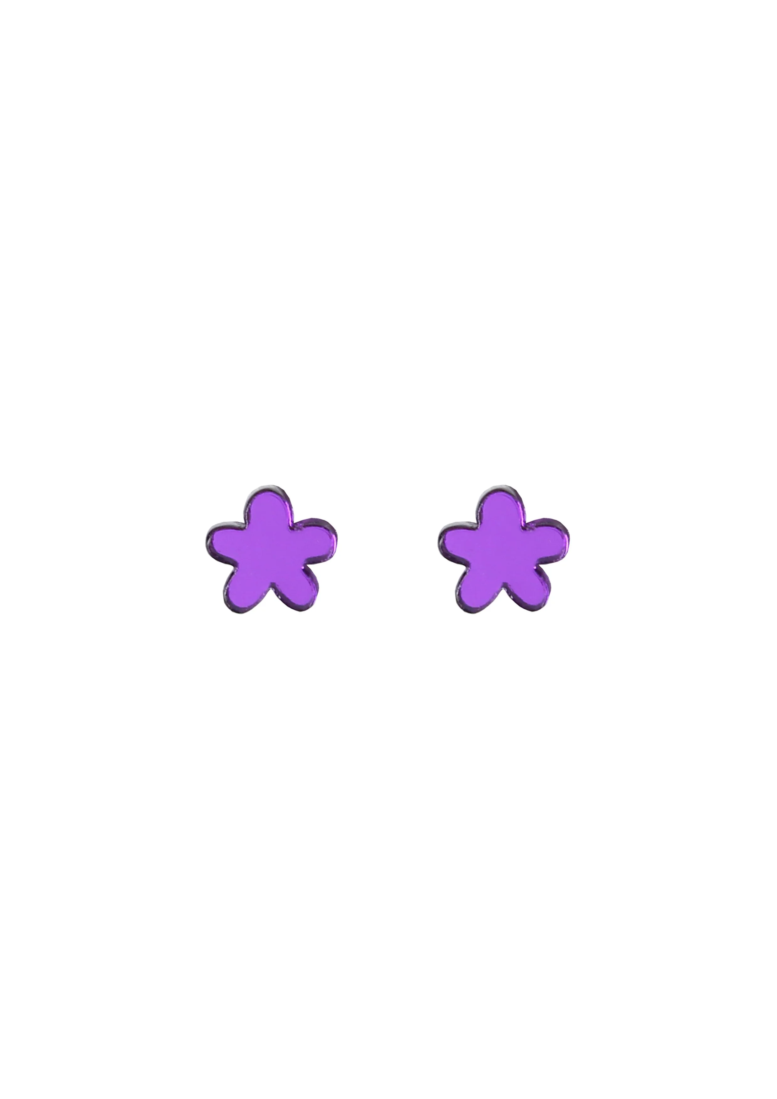Kam Creates - Acrylic Mini Studs - Flower - Purple Mirror.jpg