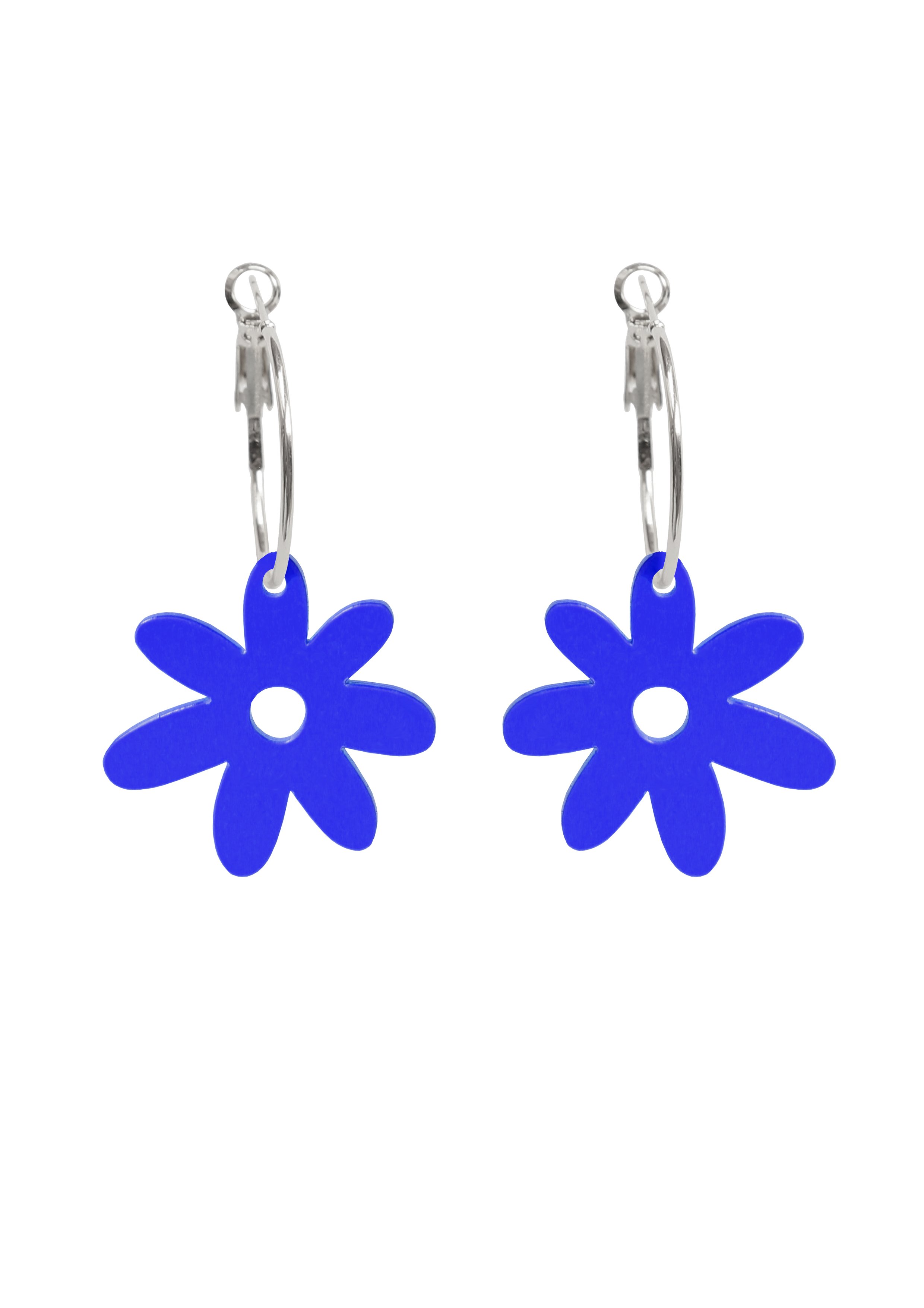 Kam Creates Flower power single hoops - Brights - Cobalt.jpg