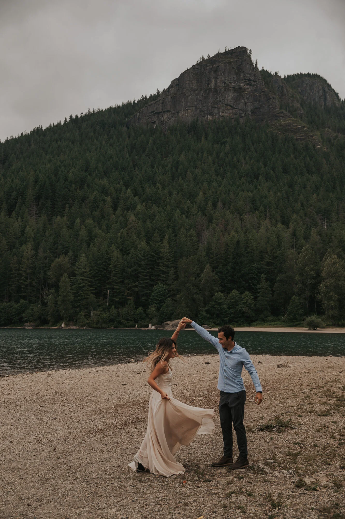 Cloudy Rattlesnake Lake Elopement in the PNW / Laurel + Josh — Emily
