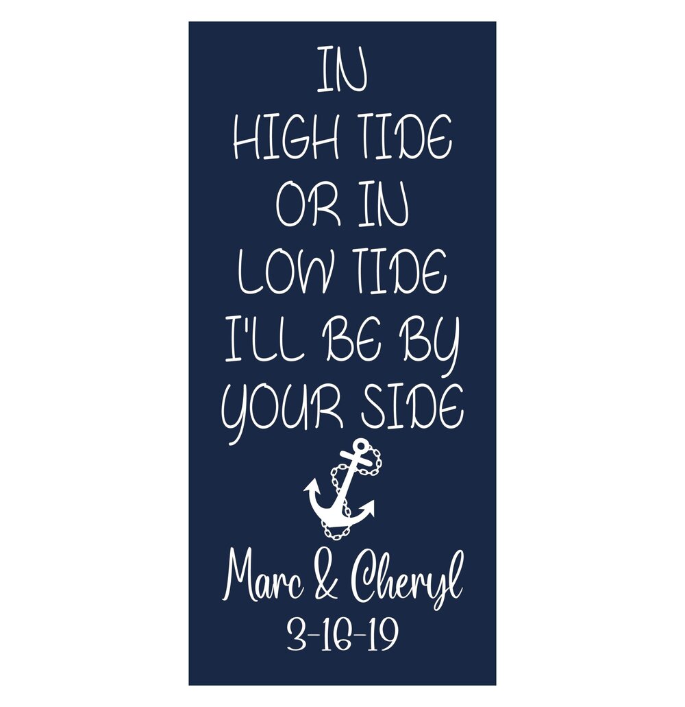 In high tide or in low tide I'll be by your side Art Print by Anchored in  love