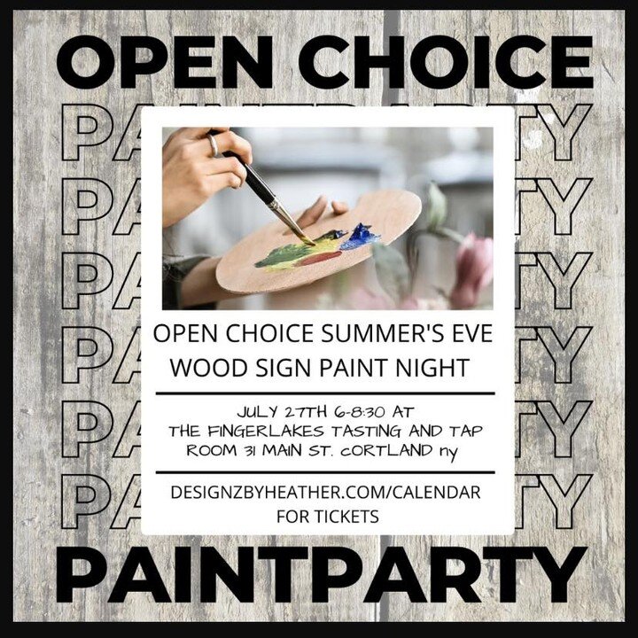 1st official summer paint and sip on the calendar AND it&rsquo;s OPEN CHOICE!! Pick any design you&rsquo;d like from my party design options or send me an email or message with a custom request!! Sign up today by searching under my events tab!!
Pleas