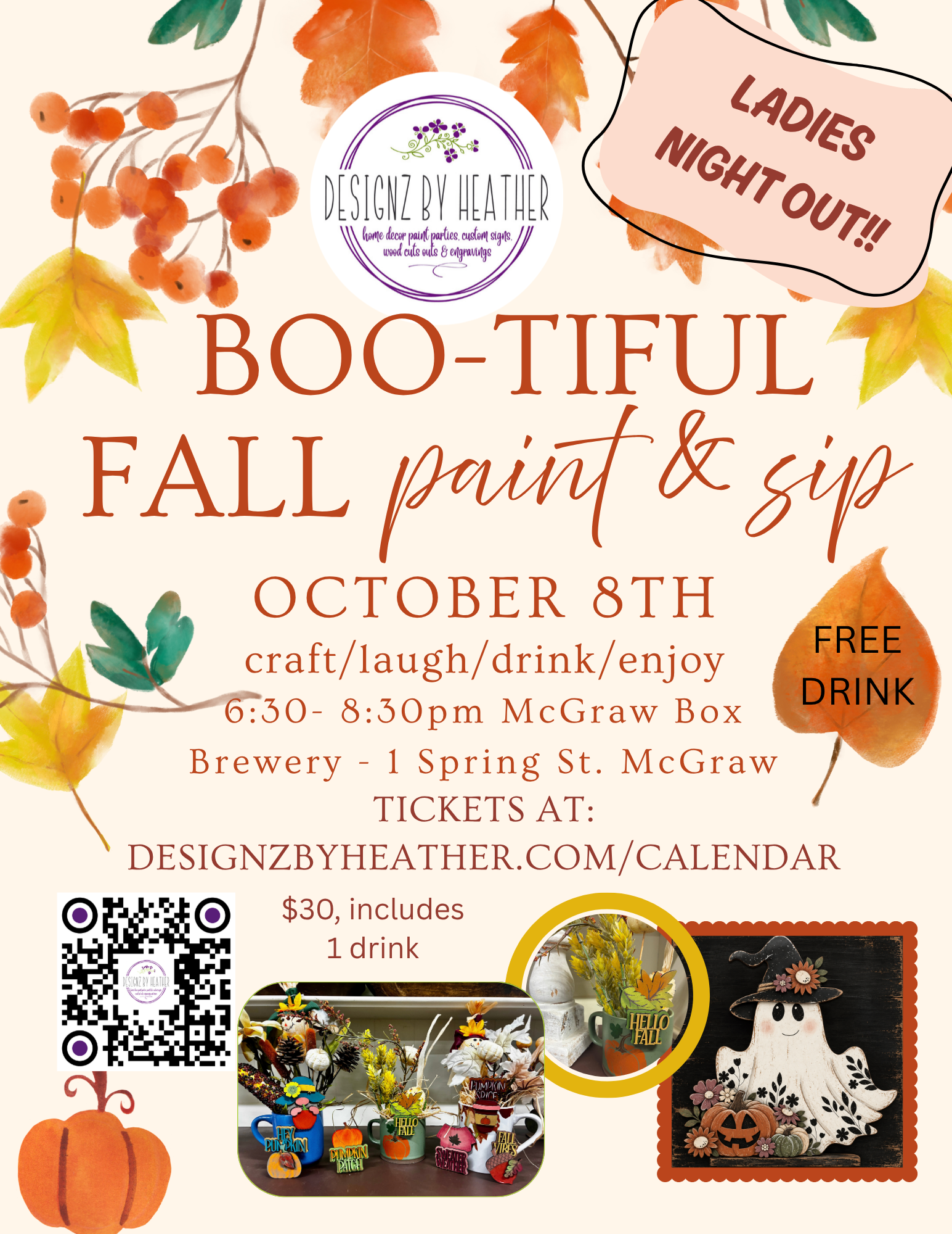 BOO-tiful Fall Paint & Sip at McGraw Box