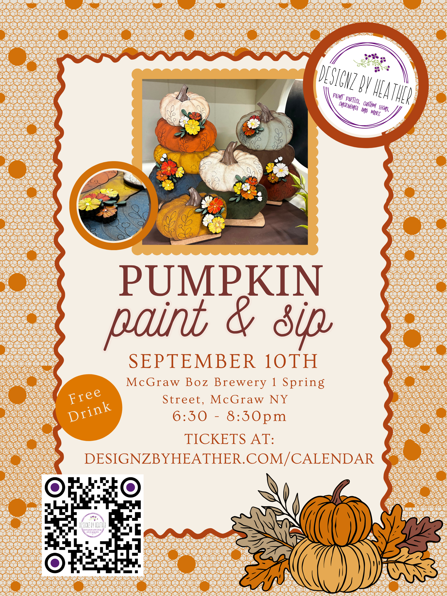 Floral Pumpkin Paint & Sip at McGraw Box