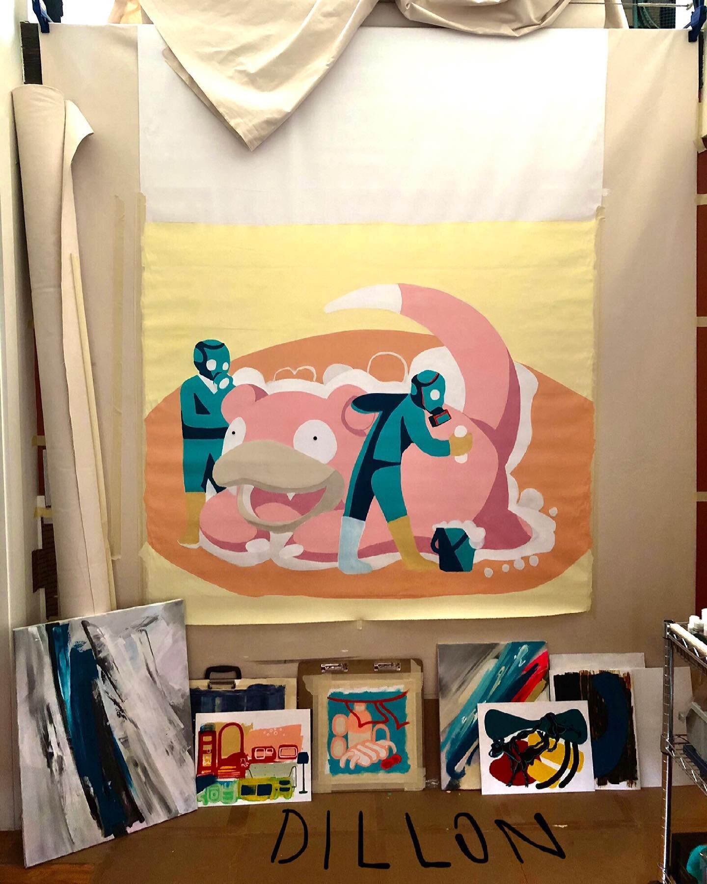 Sneak peek 👁 #washingup 
-
-
@dillon.color 
-
-
#pokemon #nft #sneakpeek #acryliconcanvas #pokemonart #pokemonfanart #slowpoke #modernart #painting #teamrocket #fanart