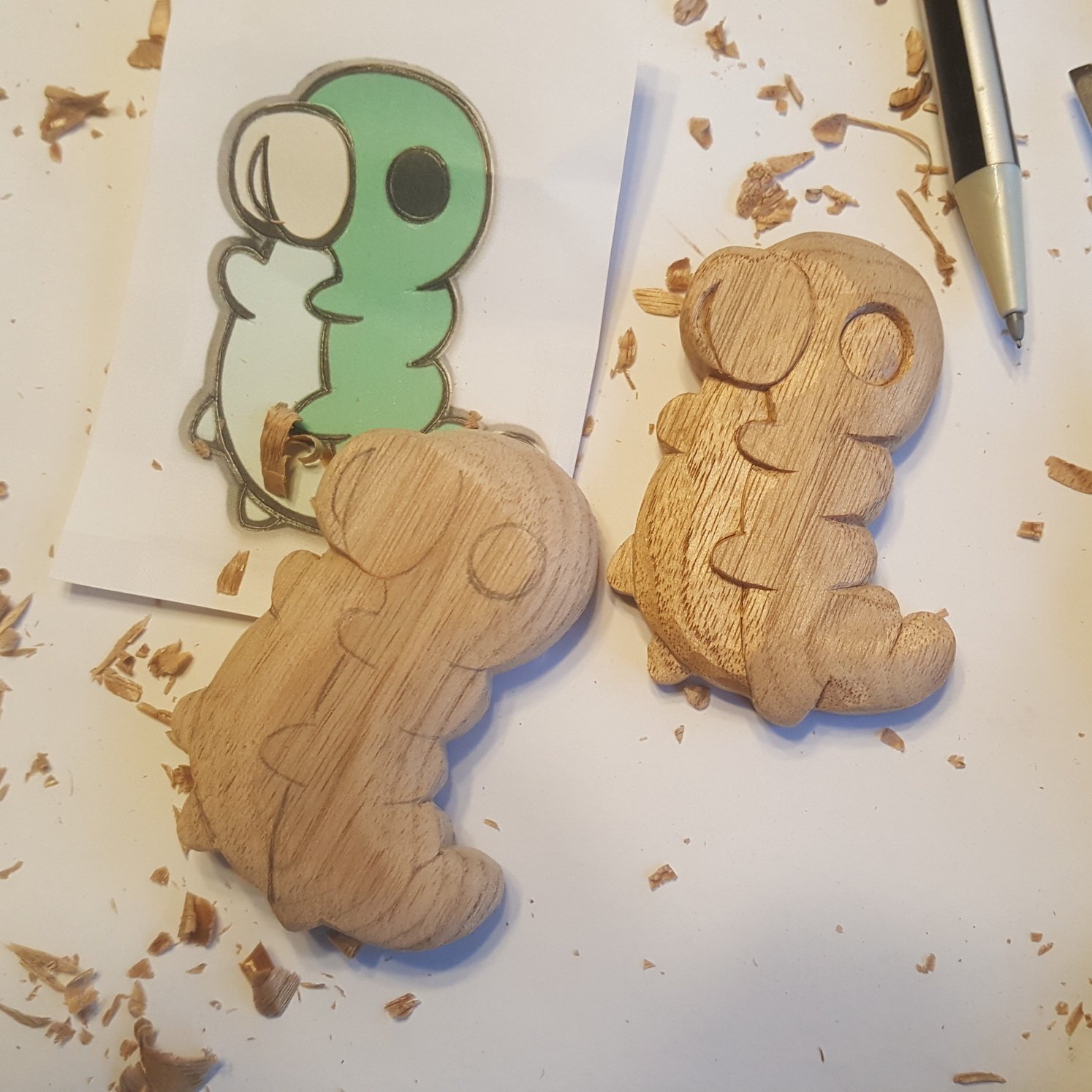 87 Grub Hollow Knight wood carving pin magnet.jpg