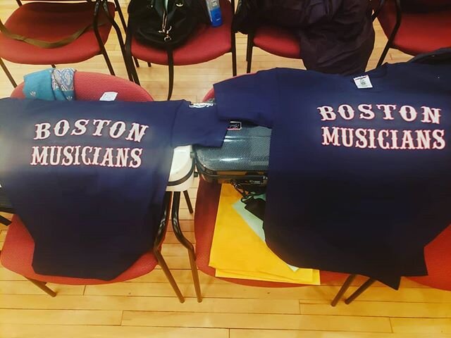 Got some sweet FREE T-shirts at the rehearsal today! #bostonrules