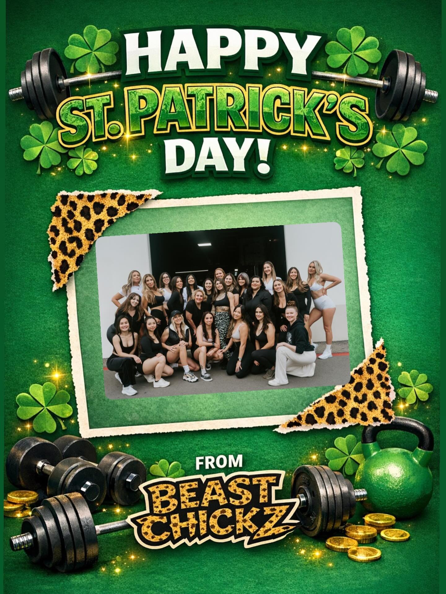 Happy St. Patrick&rsquo;s Day from Beast Chickz 🍀
Lucky to have BC 💚
Strong together always 💪

#happystpatricksday☘️ #lucky #gymfamily