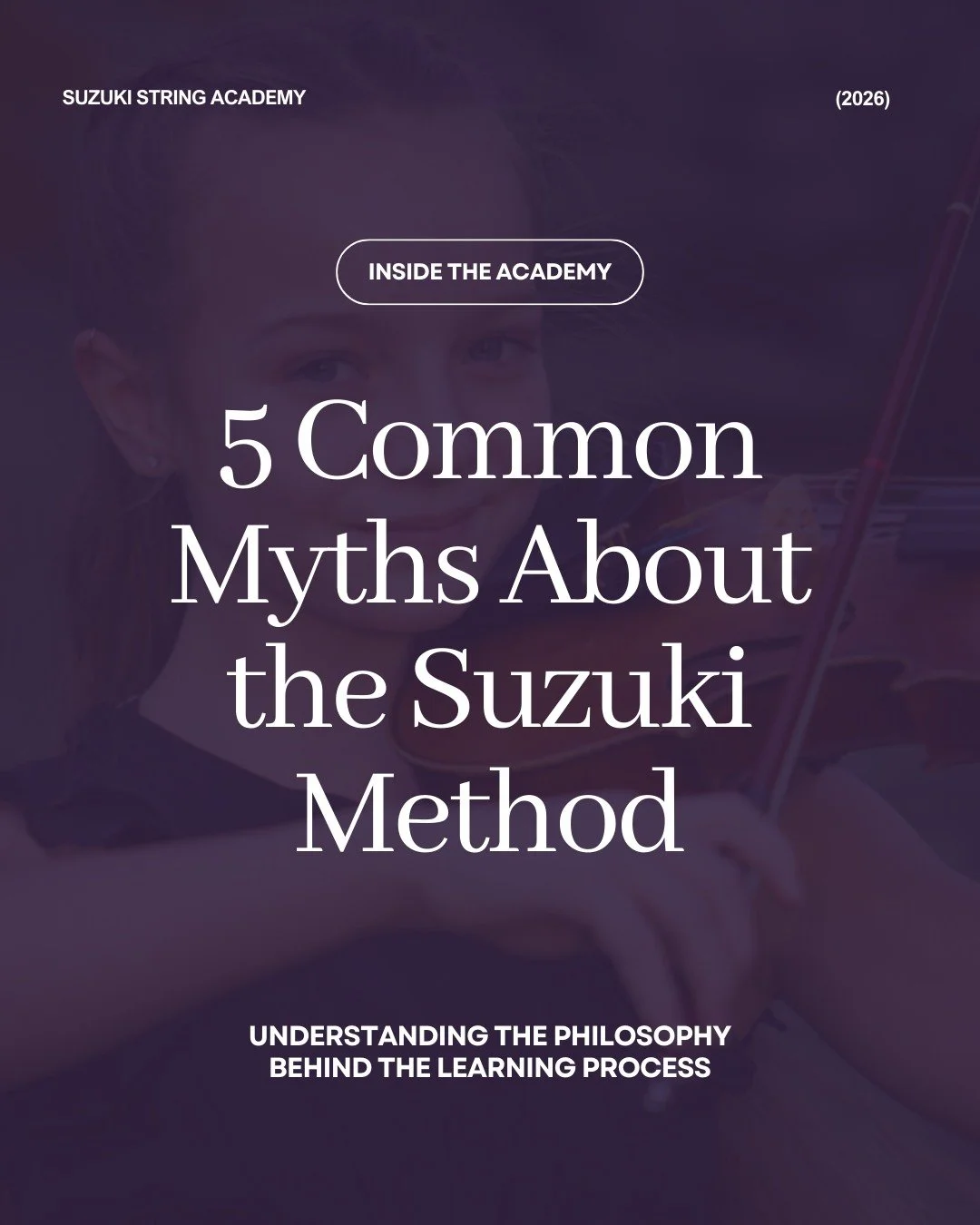 The Suzuki method is often talked about, but not always fully understood.

Over time, a few common myths tend to surface, usually based on assumptions rather than experience.

Suzuki learning is built on the idea that ability is developed through env