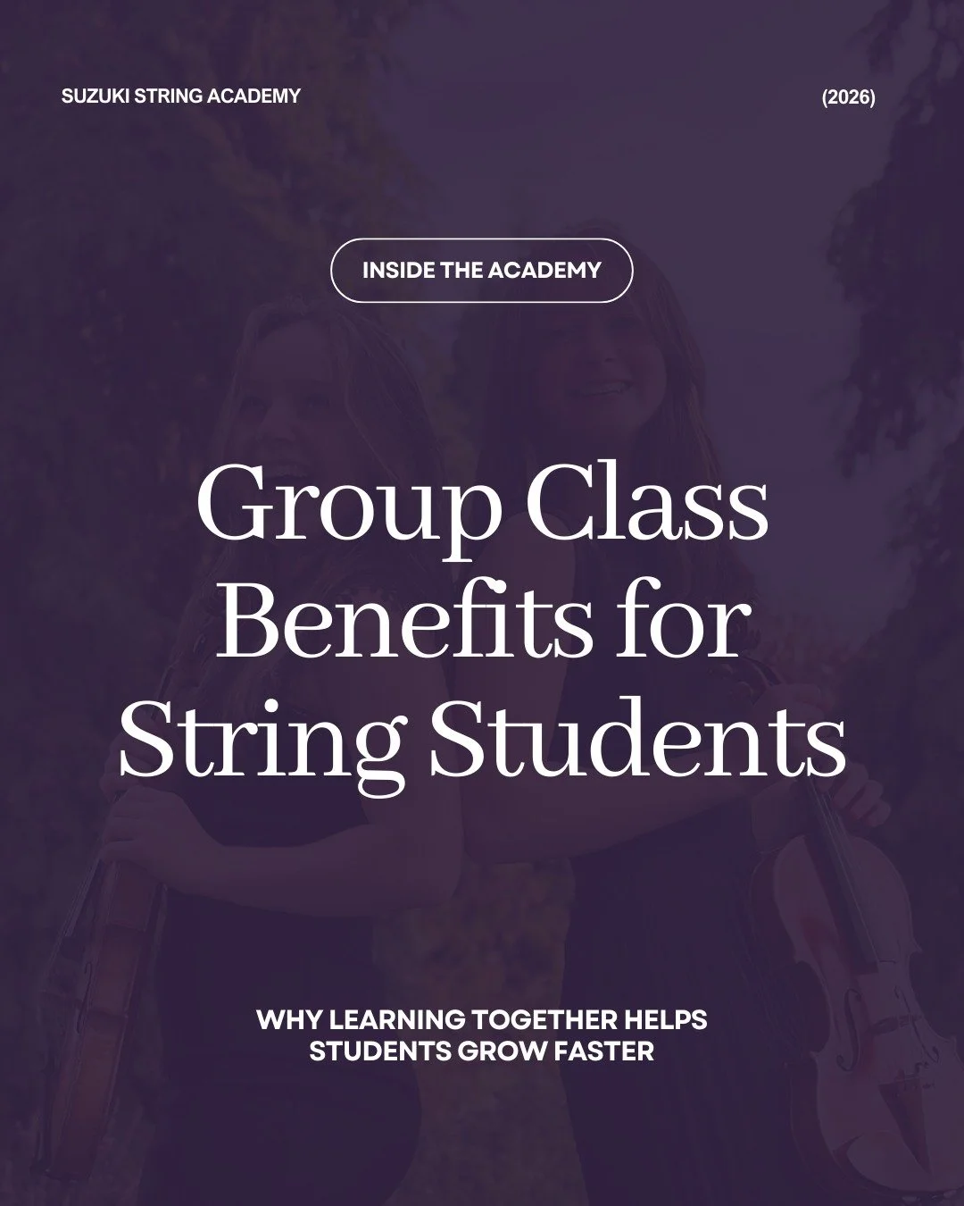 Group classes at Suzuki String Academy are where so many important skills start to click for students. 

We review the repertoire they&rsquo;re learning in private lessons, but in a way that feels social and energizing. Through music theory and rhyth