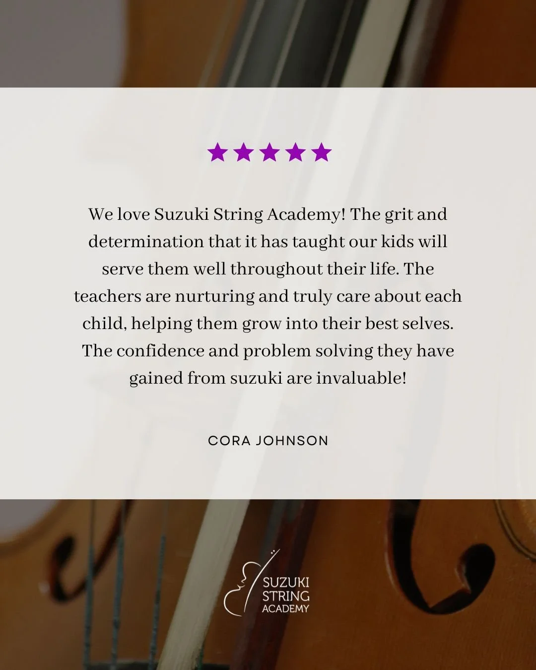 Week after week at Suzuki String Academy, growth shows up in small, visible ways: a passage that used to stop them now flows, posture improves, tone steadies, and frustration turns into focus. 

Students learn how to slow down, solve problems, and st