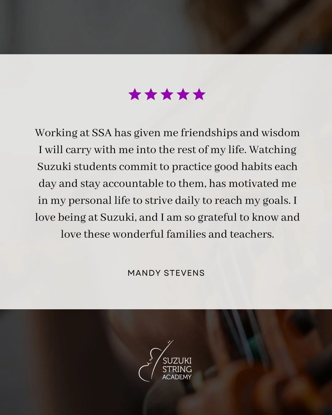 At Suzuki String Academy, learning an instrument goes far beyond notes and technique.

From the very first lesson, students are guided to develop focus, patience, and persistence, skills that don&rsquo;t just stay the studio.

As they practice and pr