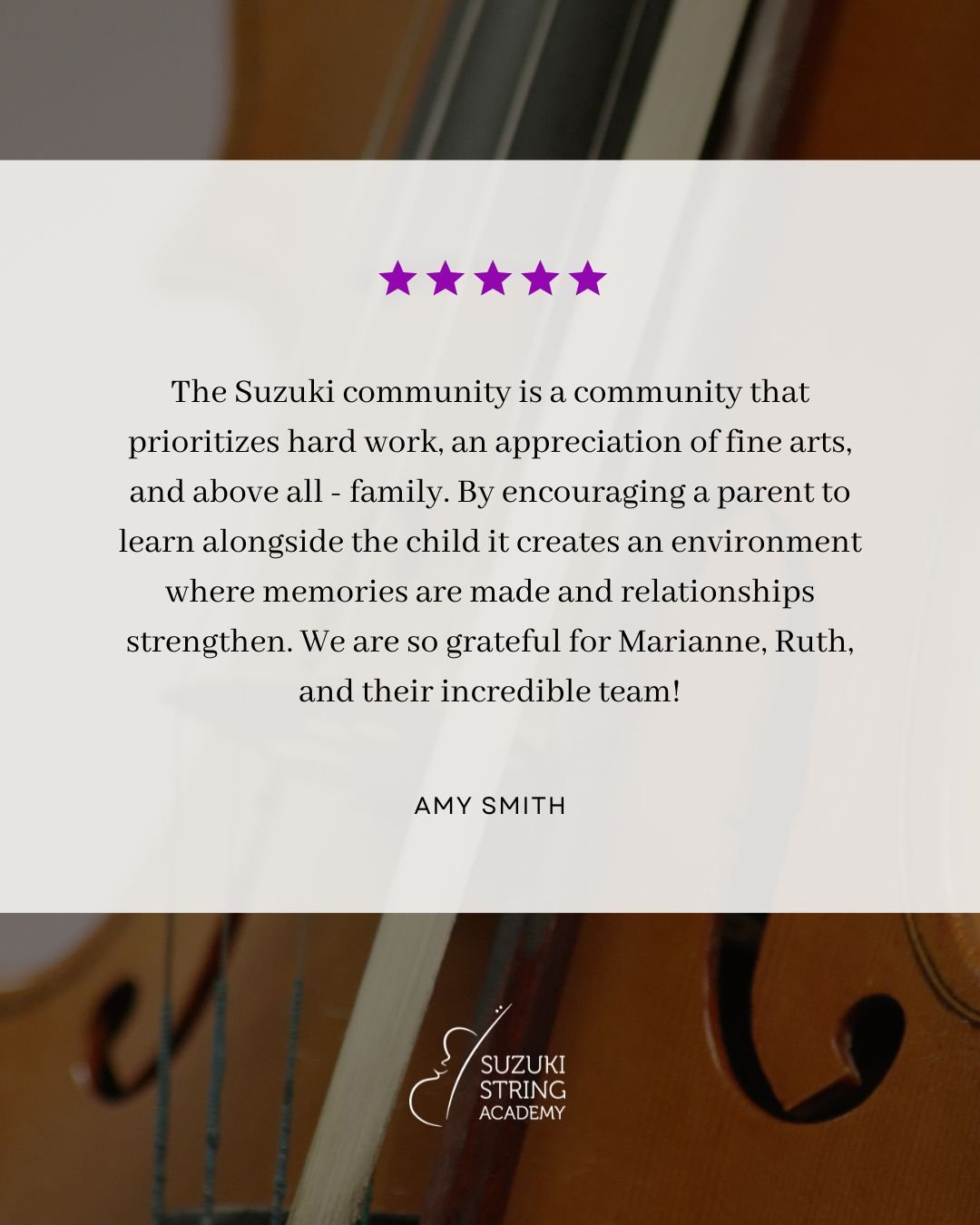 At Suzuki String Academy, we&rsquo;re more than just lessons, we&rsquo;re a community. 🎻 

Here, hard work meets a love for the arts, and family always comes first. 

When parents learn alongside their children, it&rsquo;s not just music that grows,