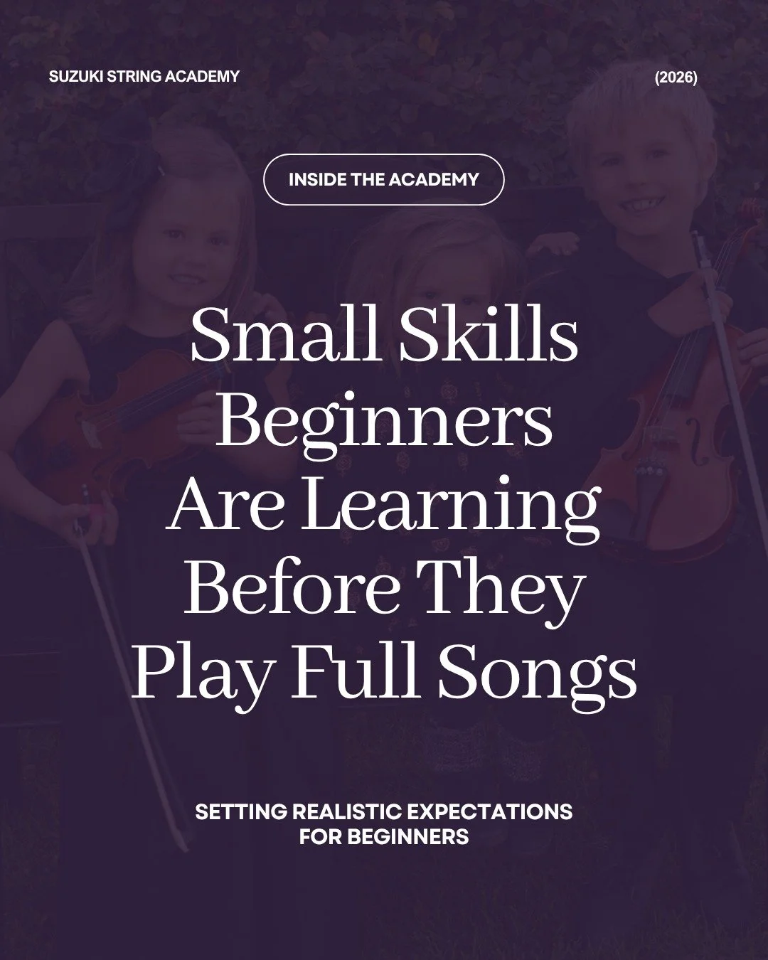 When a beginner is learning a string instrument, it can sometimes feel like progress is moving slower than expected.

But before students are ready to play full songs with confidence, they are learning so many important foundational skills first.

Th