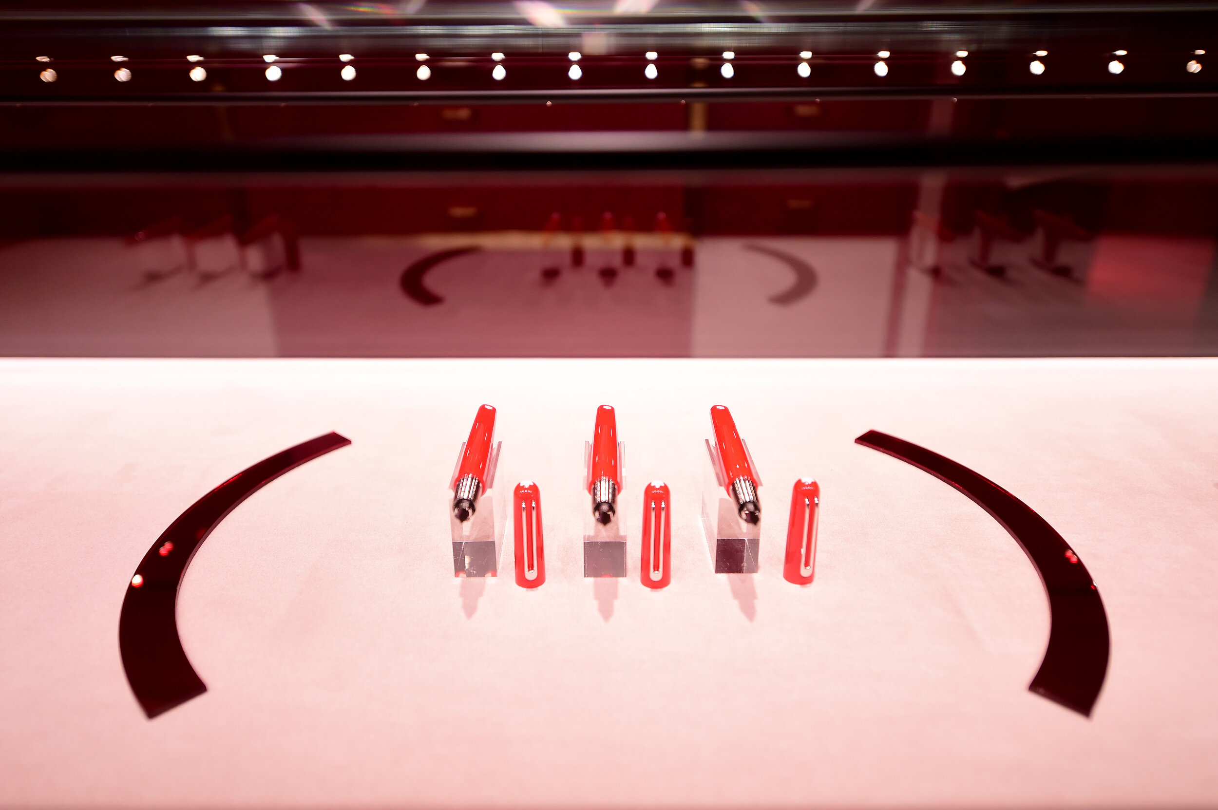  PARIS, FRANCE - OCTOBER 08: Interior of the boutique during the Montblanc: (Red)Launch event cocktail at the Boutique Champs-Elysees on October 08, 2019 in Paris, France. (Photo by Anthony Ghnassia/Getty Images For Montblanc) 