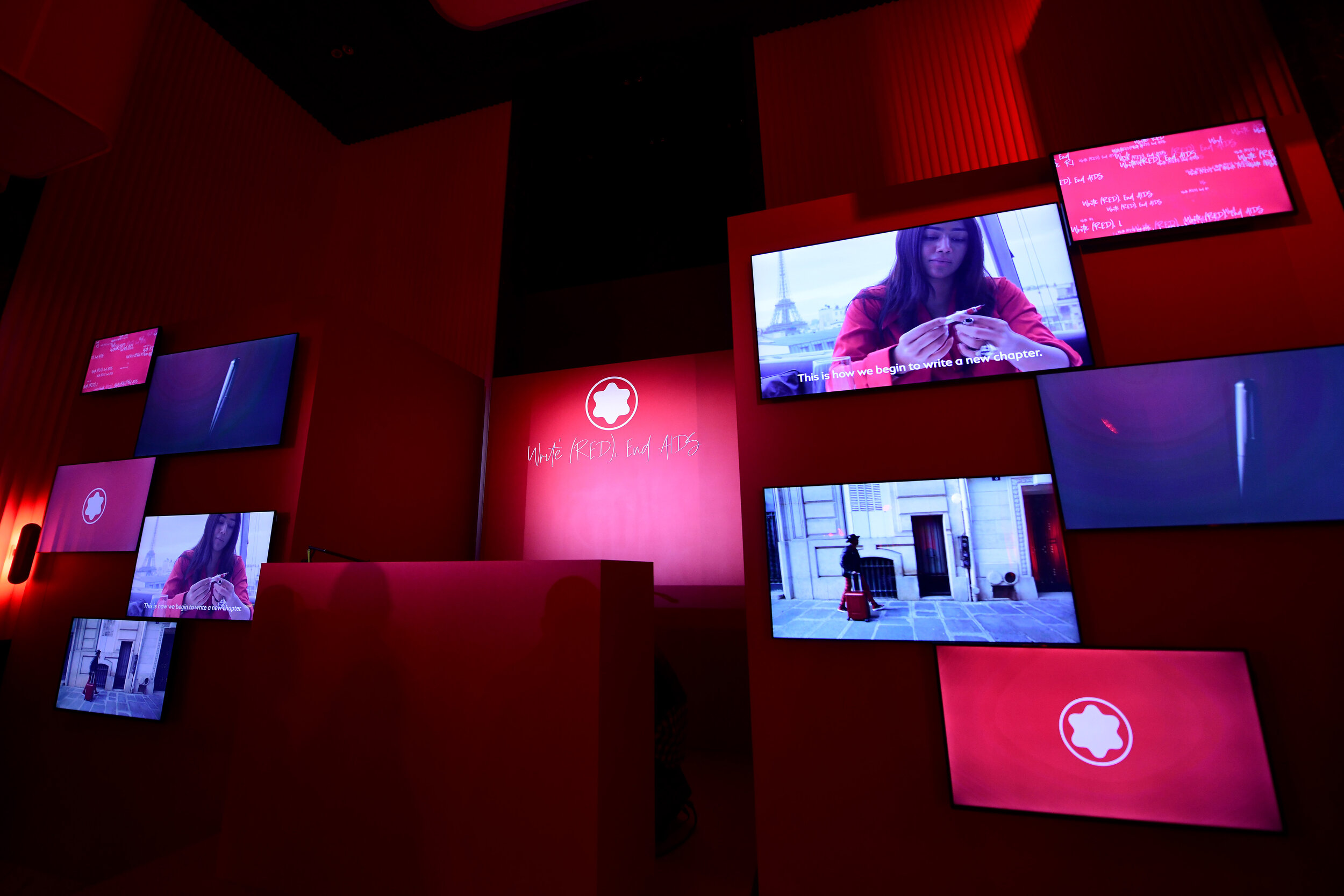  PARIS, FRANCE - OCTOBER 08: Atmosphere during the Montblanc: (Red)Launch Dinner and Party at Monsieur Bleu on October 08, 2019 in Paris, France. (Photo by Anthony Ghnassia/Getty Images For Monblanc) 