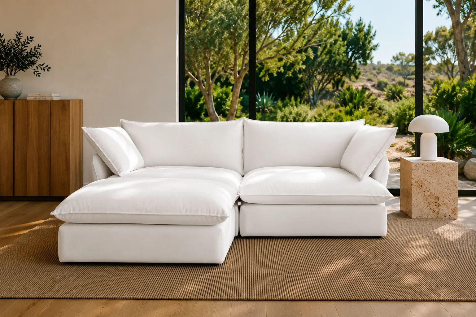 Mirewood Halo 2-seat sectional with machine-washable covers