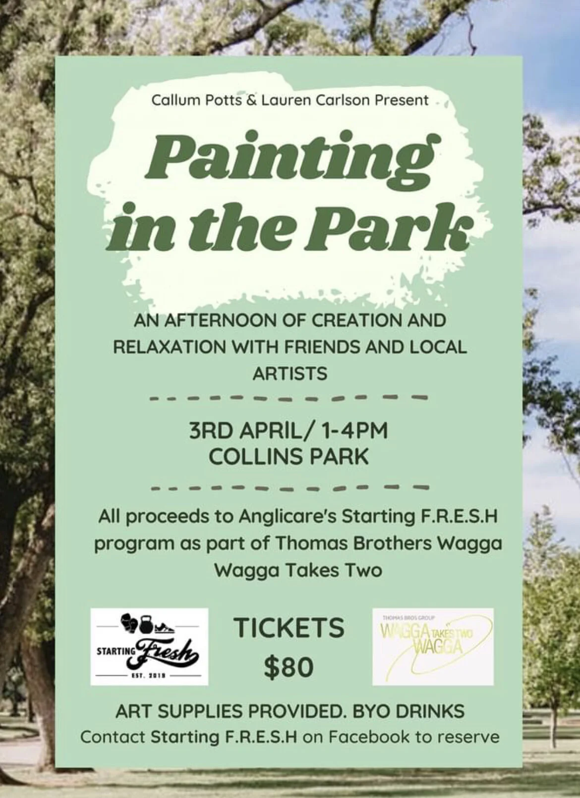 Painting in the Park in support of STARTING FRESH