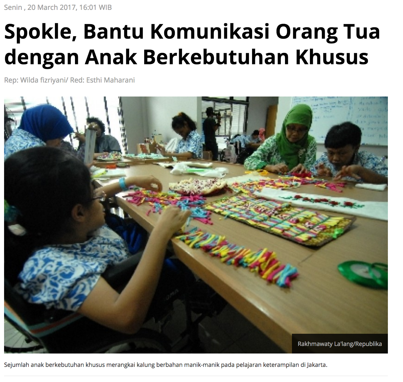 Republika article about Spokle app