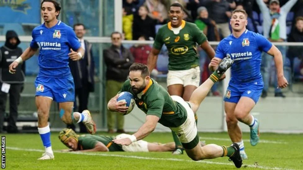 Italy 21-63 South Africa: Springboks bounce back with big win